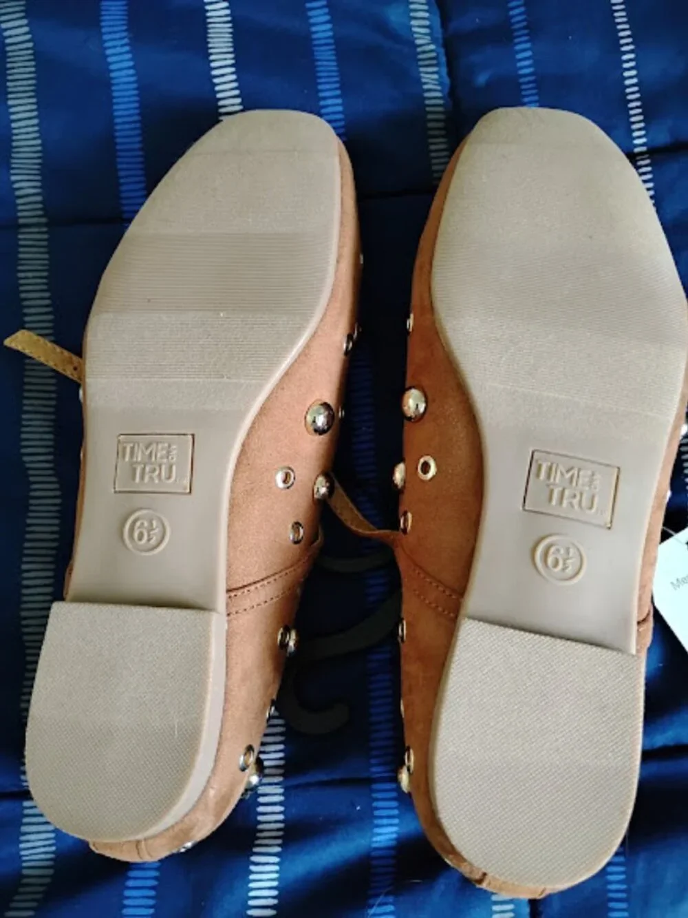 Time and Tru gold studded brown Mary Jane flats NWT Size 6.5M